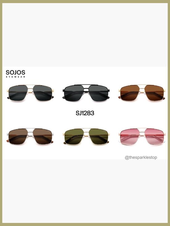 Trendy Square Polarized Aviator Sunglasses with Metal Frame
